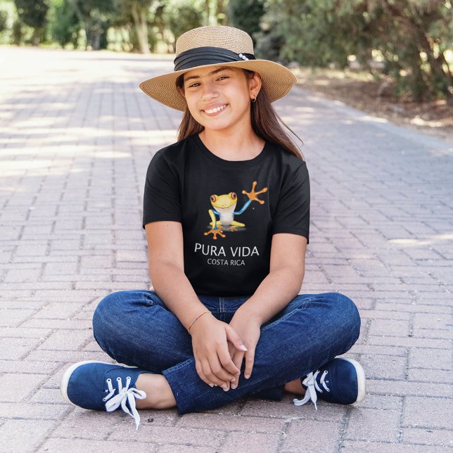 Camiseta Sapo Pura Vida Souvenir na Costa Rica (Costa Rica Tree Frog Pura Vida Souvenir T-Shirt)