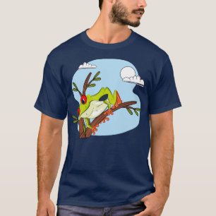 Camiseta Sapo Reeditado Prendendo-Se De Um Ramo Para Baixo