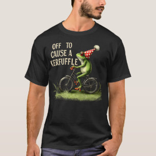 Camiseta Sapo Retro Andando de Bicicleta para Causar uma Co