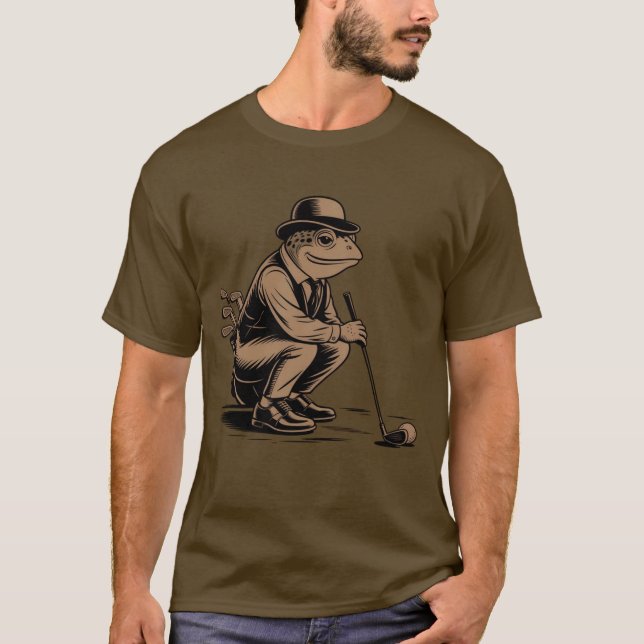 Camiseta Sapo Retro Divertido Amante de Golfe Sapo Retro (Frente)
