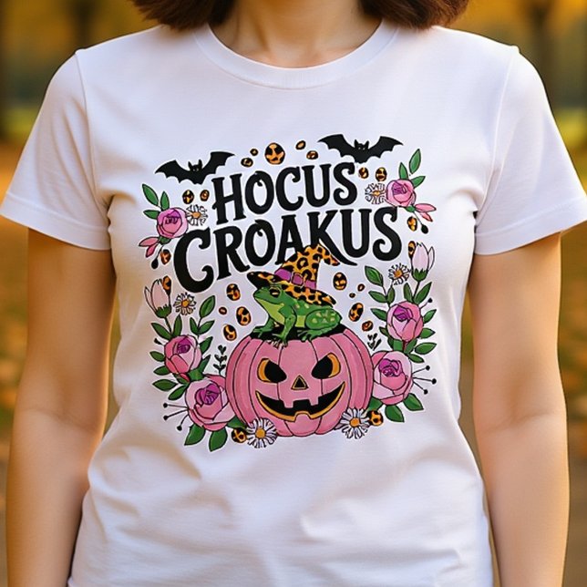 Camiseta Sapo rosa Halloween Croakus (Criador carregado)