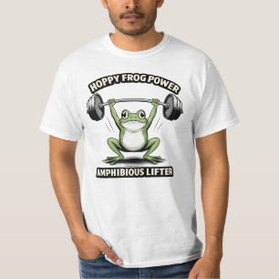Camiseta Sapo Saltitante Poderoso Levantador Anfíbio Design