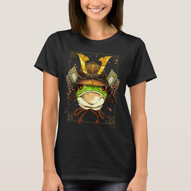 Camiseta Sapo Samurai Herping do Guerreiro Japonês Bushido  (Frente)