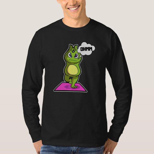 Camiseta Sapo Sapo Poses de Yoga Esportes Ginástica Ohm Bat (Frente)