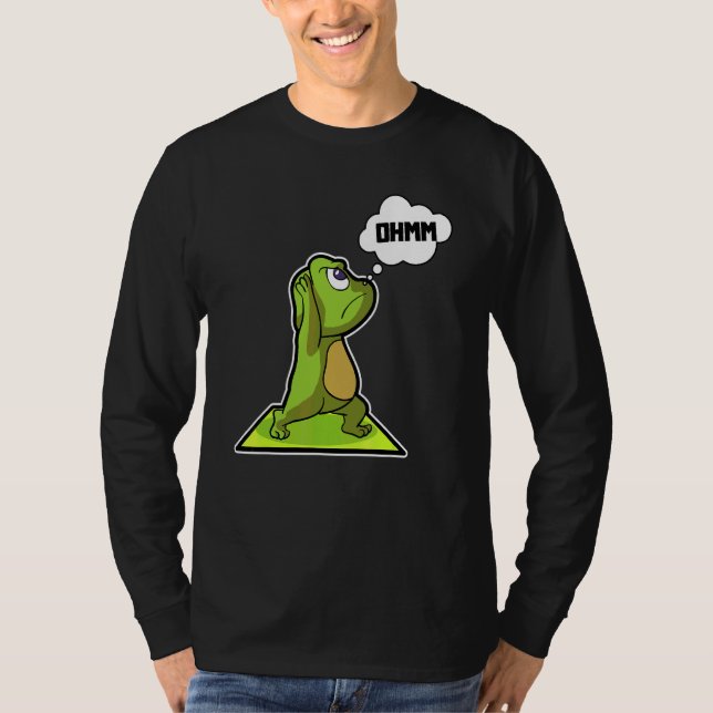 Camiseta Sapo Sapo Poses de Yoga Esportes Ginástica Ohm Bat (Frente)