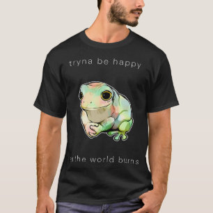 Camiseta Sapo Tentando Ser Feliz Como O Mundo