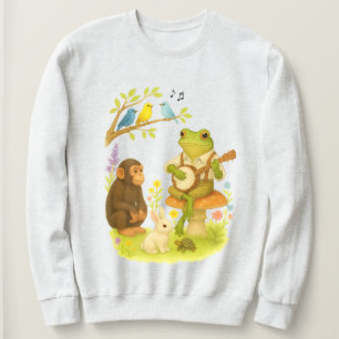 Camiseta Sapo Tocando Banjo Animal de Bluegrass Antigo