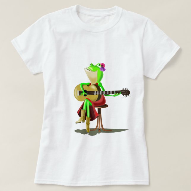 Camiseta Sapo Tocando Guitarra - Diversão (Frente do Design)