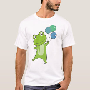 Camiseta Sapo Verde Balões Engraçados Animais Crianças