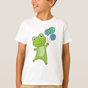 Camiseta Sapo Verde Balões Engraçados Animais Crianças
