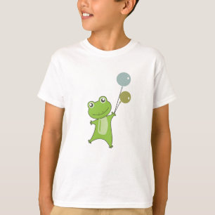 Camiseta Sapo Verde Balões Engraçados Animais Para Crianças