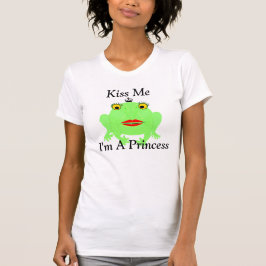 Camiseta Sapo Verde Beija-me Sou uma Princesa
