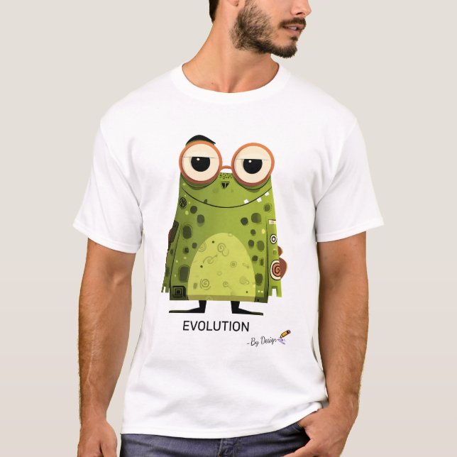 Camiseta Sapo Verde com Óculos | EVOLUÇÃO - Por Design (Frente)