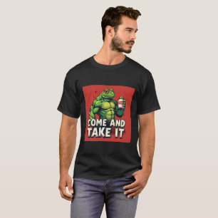 Camiseta Sapo Verde Engraçado Segurando Tylenol “Venha e