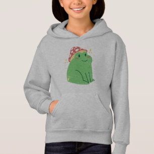 Camiseta Sapo Verde Fofo com Chapéu de Cogumelo