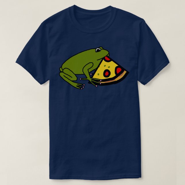 Camiseta Sapo Verde Gelado com Fatia de Pizza (Frente do Design)