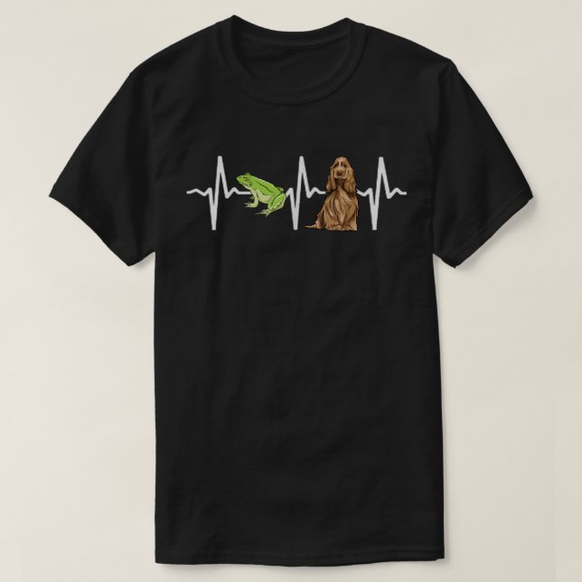 Camiseta Sapo Verde Inglês Cocker Spaniel Heartbeat D (Frente do Design)