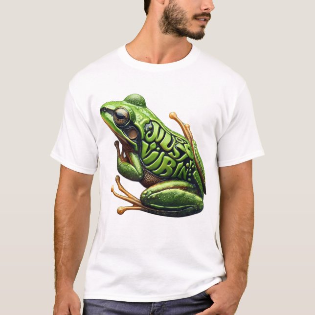 Camiseta Sapo Verde Intricado Só Vibra (Frente)
