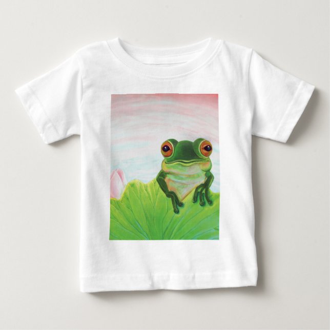Camiseta Sapo Verde Relaxando na lagoa (Frente)