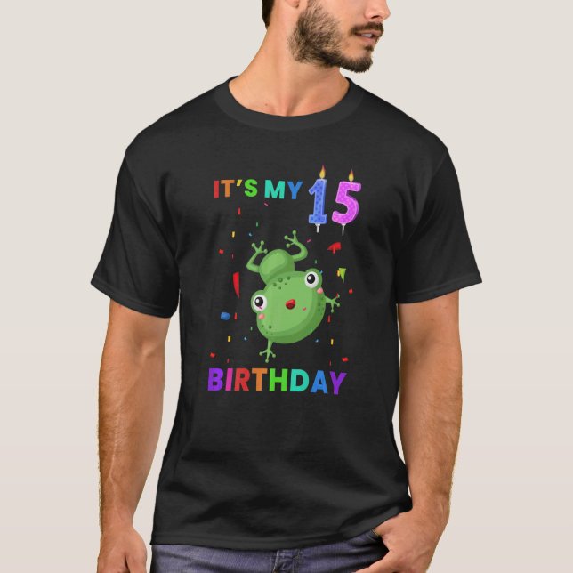 Camiseta Sapos de Aniversário de 15 Sapo Cónico (Frente)