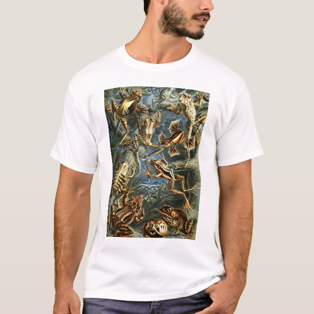 Camiseta Sapos de Batrachia por Ernst Haeckel (Frente)