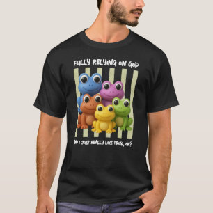Camiseta Sapos Divertidos Totalmente Confiantes em Deus