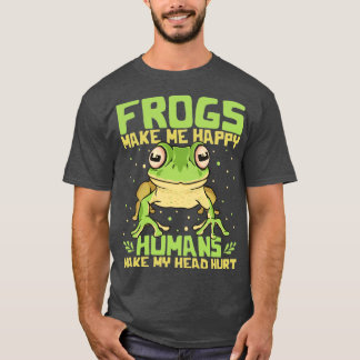 Camiseta Sapos Engraçados Fazem-Me Feliz Humanos Faz-Me Mag