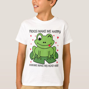 Camiseta Sapos Fazem-me Feliz Humans Fazer-Me Magoar A Cabe