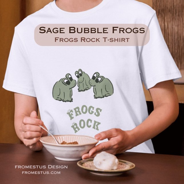 Camiseta Sapos Sage Bubble - Sapos Rock - editáveis. (Criador carregado)