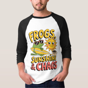 Camiseta Sapos, Sol e Caos - Diversão de Verão Masculina