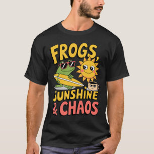 Camiseta Sapos, Sol e Caos - Diversão de Verão Masculina