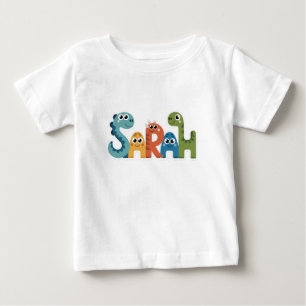 Camiseta Sarah Dinosaur Nome Cute Dino Letters Design