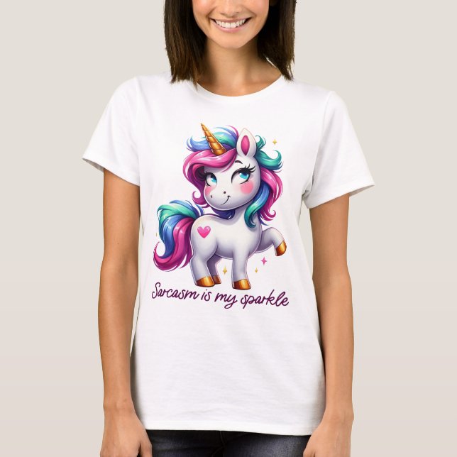 CAMISETA SARCASM IS MY SPARKLE CUTE UNICORN (Frente)