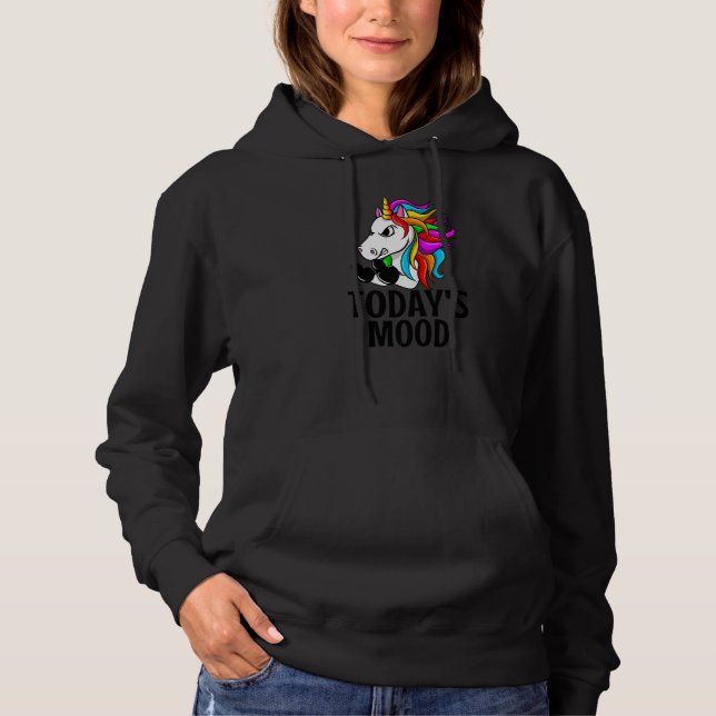 Camiseta Sarcasm Rainbow Unicorn Mãe Hoje Mood Medium Fin (Frente)