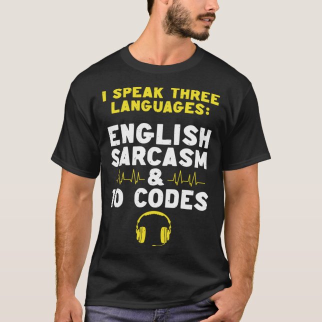 Camiseta Sarcasmo em Inglês 10 Códigos Operador de Despacho (Frente)