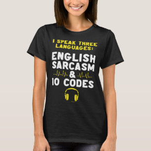 Camiseta Sarcasmo em Inglês 10 Códigos Operador de Despacho