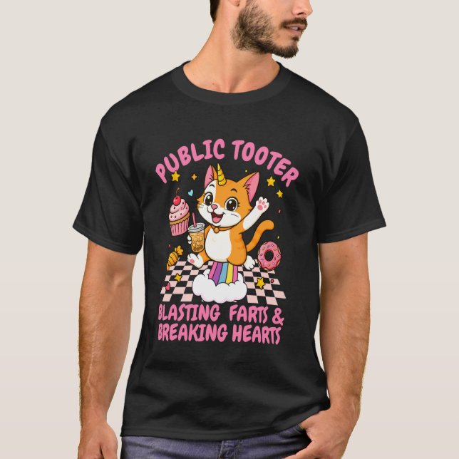 Camiseta Sarcasmo Humor Gato Fartando Tooter Explodindo F (Frente)