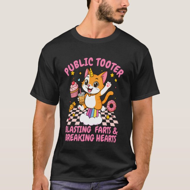 Camiseta Sarcasmo Humor Gato Fartando Tooter Explodindo F (Frente)