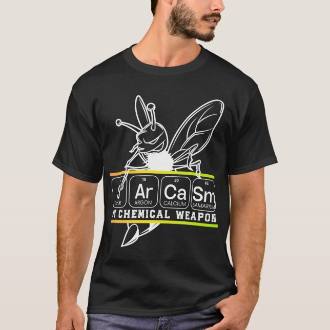 Camiseta Sarcasmo Minha Arma Química presente vintage (Frente)