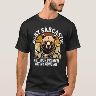 Camiseta Sarcastic Bear Retro Sunset Streetwear Art