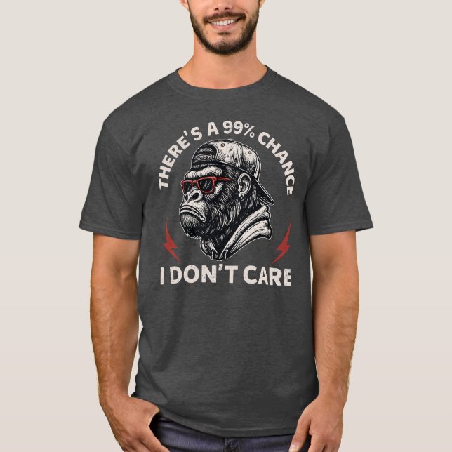 Camiseta Sarcastic Monkey Graphic In Backward Hat & Shades (Frente)