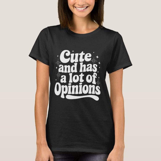 Camiseta Sarcastic Quote Saying Cute &amp; Has Onions Girly (Frente)