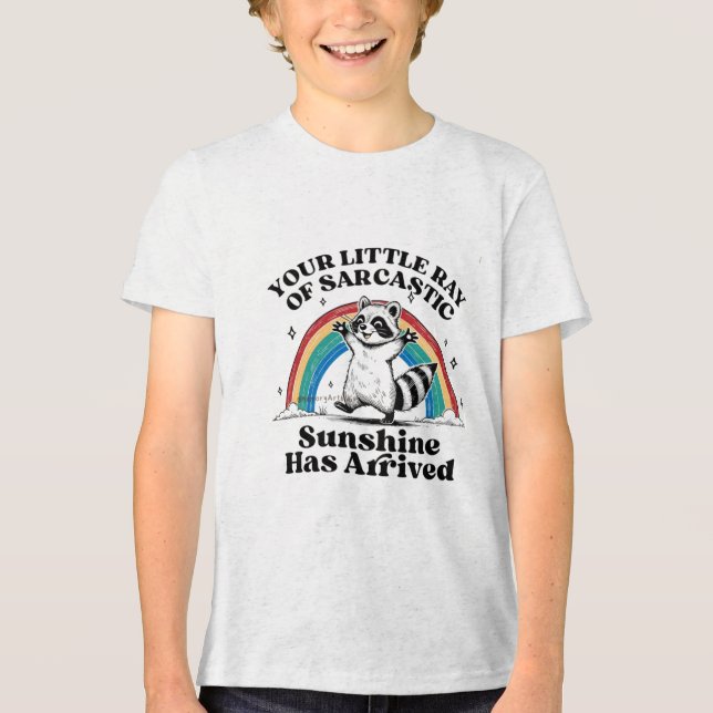 Camiseta Sarcastic Raccoon Rainbow (Frente)