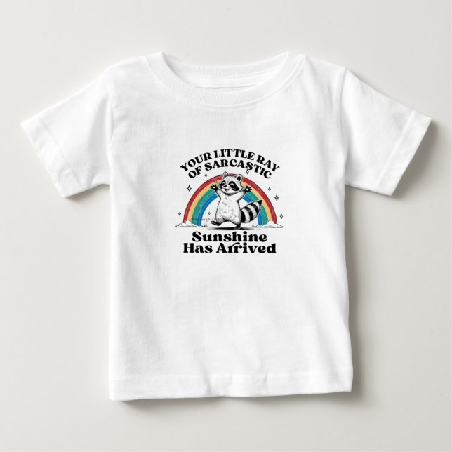 Camiseta Sarcastic Raccoon Rainbow (Frente)