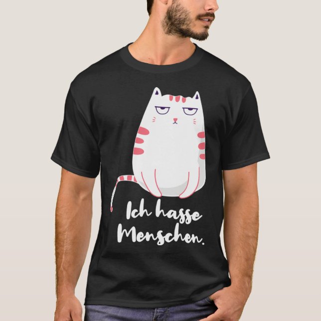 Camiseta Sarcastic Saying Women s  Idea Ich hasse Menschen (Frente)