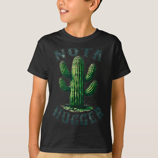 Camiseta Sarcastic Sayings Cactus Not A Hugger No Hug Meme  (Frente)