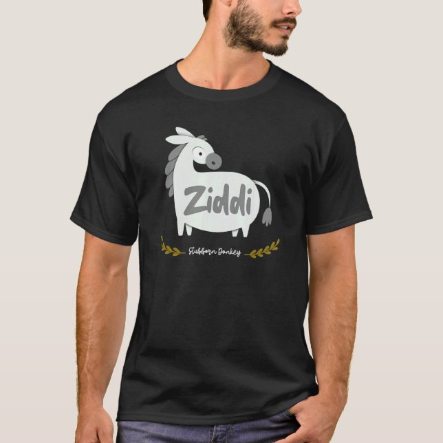 Camiseta Sarcastic Ziddi Stubborn Donkey Bollywood (Frente)