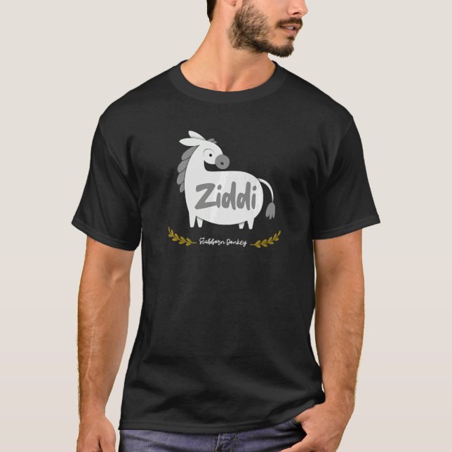 Camiseta Sarcastic Ziddi Stubborn Donkey Bollywood (Frente)