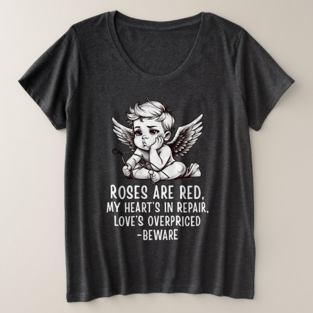 Camiseta Sarcástica do Cupido Anti-Valentine (Frente do Design)