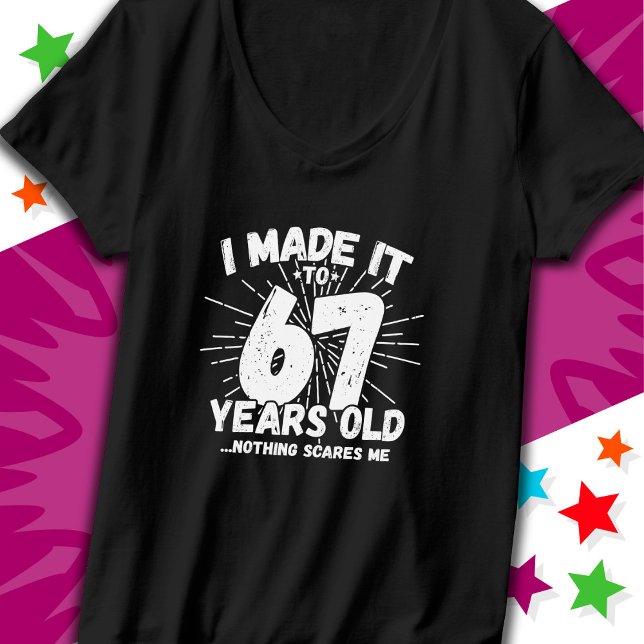 Camiseta Sarcástico de 67 anos Meme Engraçado 67 anos anive (Criador carregado)
